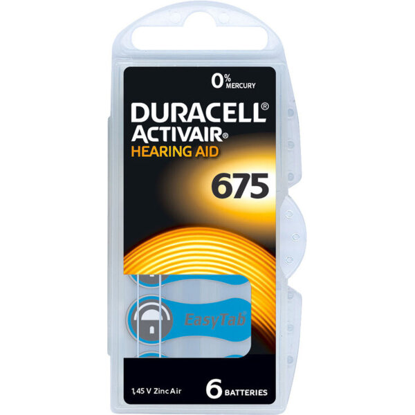 DURACELL® Hörgerätebatterie DA675 blau 6er Pack