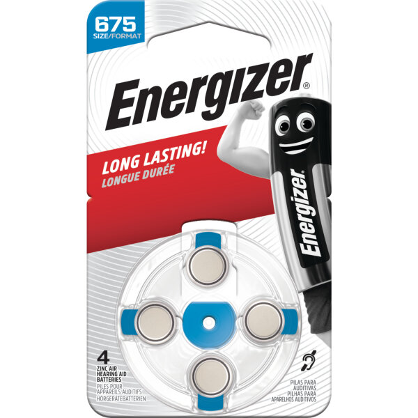 ENERGIZER® Hörgerätebatterie Zinc-Air Turn & Lock (675)  blau 4 Stück