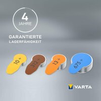 VARTA® Hörgerätebatterie Hearing Aid Batteries 10 (gelb) Blister 6