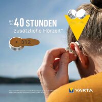 VARTA® Hörgerätebatterie Hearing Aid Batteries 312 (braun) Blister 6