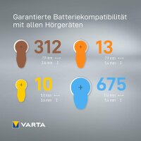 VARTA® Hörgerätebatterie Hearing Aid Batteries 10 (gelb) Blister 60 Batterien