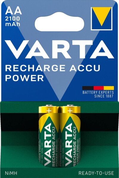 VARTA® NiMH Recharge Power Akku AA 2100mAh 2er Blister